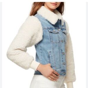 Women's Denim and Cream Sherpa Jacket size small